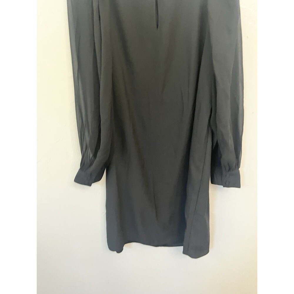 Ann Taylor Black Shift Dress 6P Petite Sheer Balloon Sleeve Cocktail Party Mini - Picture 10 of 10